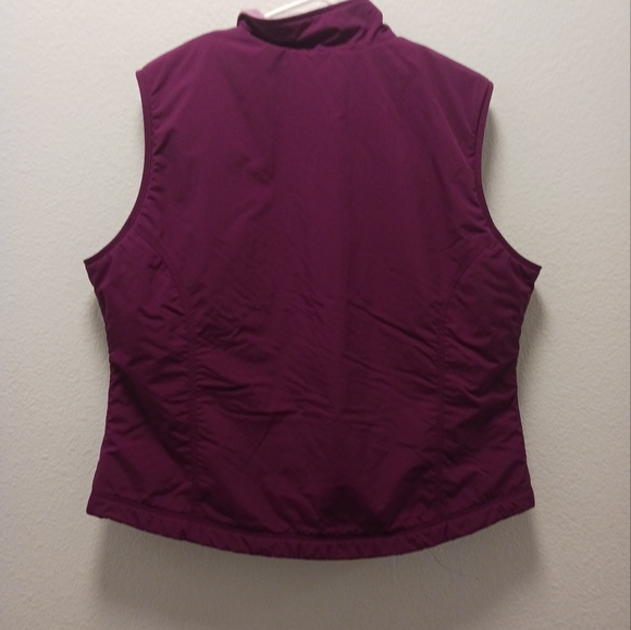 LL Bean Vest Womens Size XL Full Zip Up Magenta Purple Nylon Fleece Outdoors - Picture 5 of 5